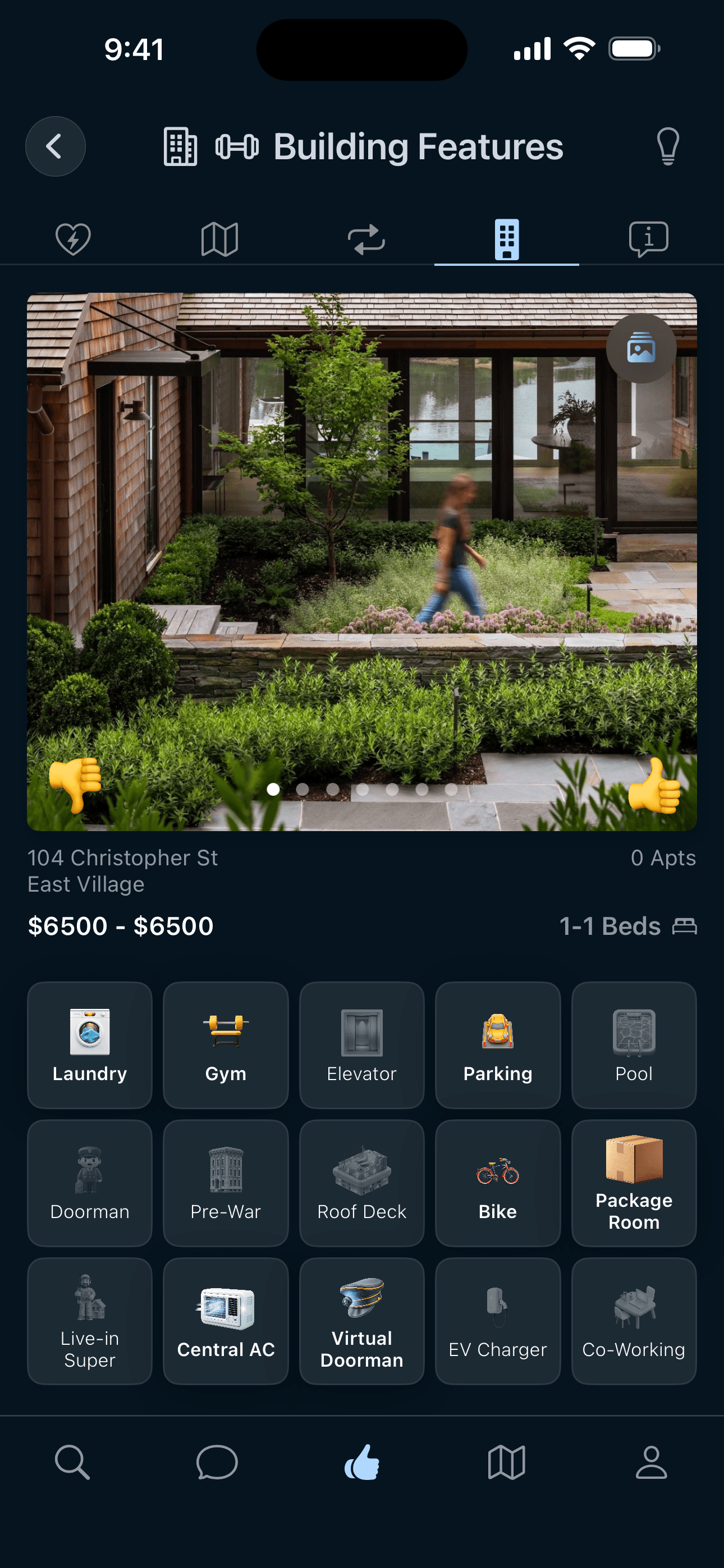Livvng apartment building features and amenities