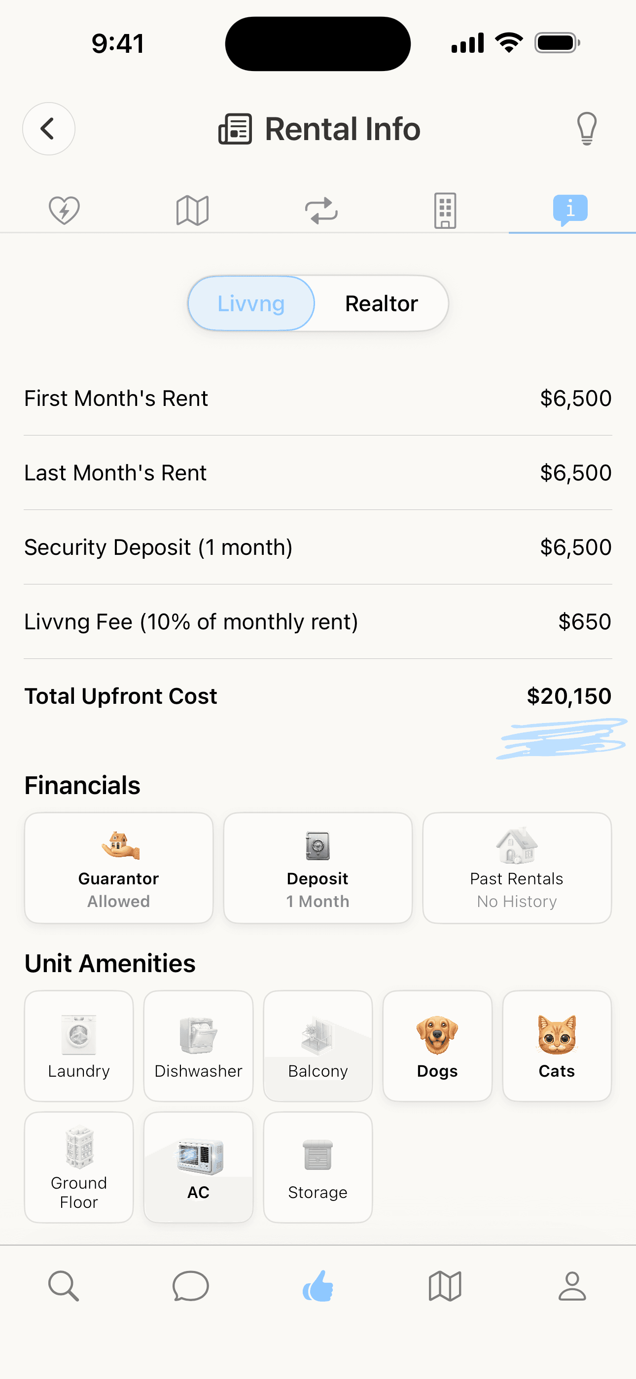 Rental cost breakdown with The Livvng way