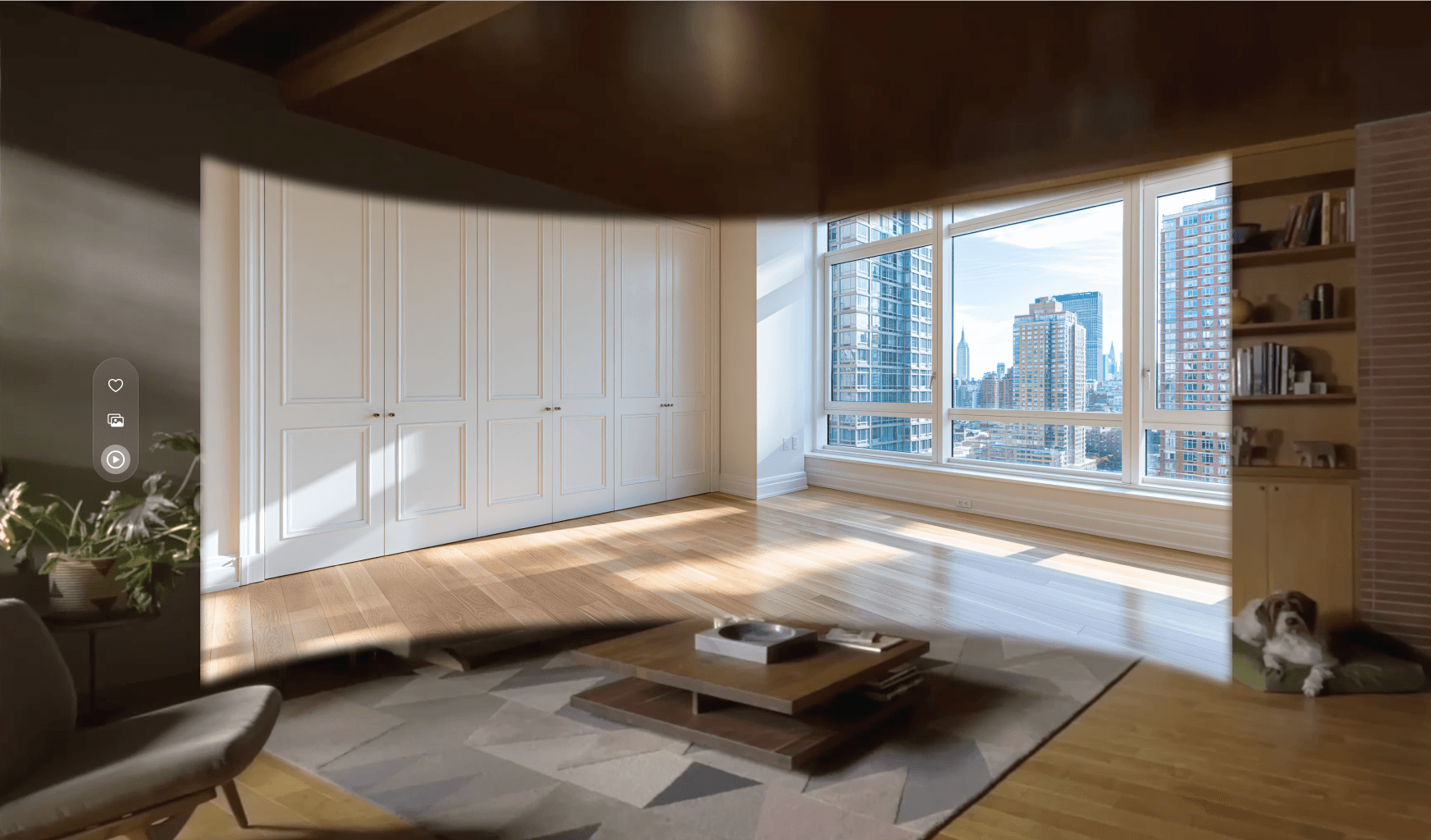 An immersive Livvng apartment walkthrough viewed in VR